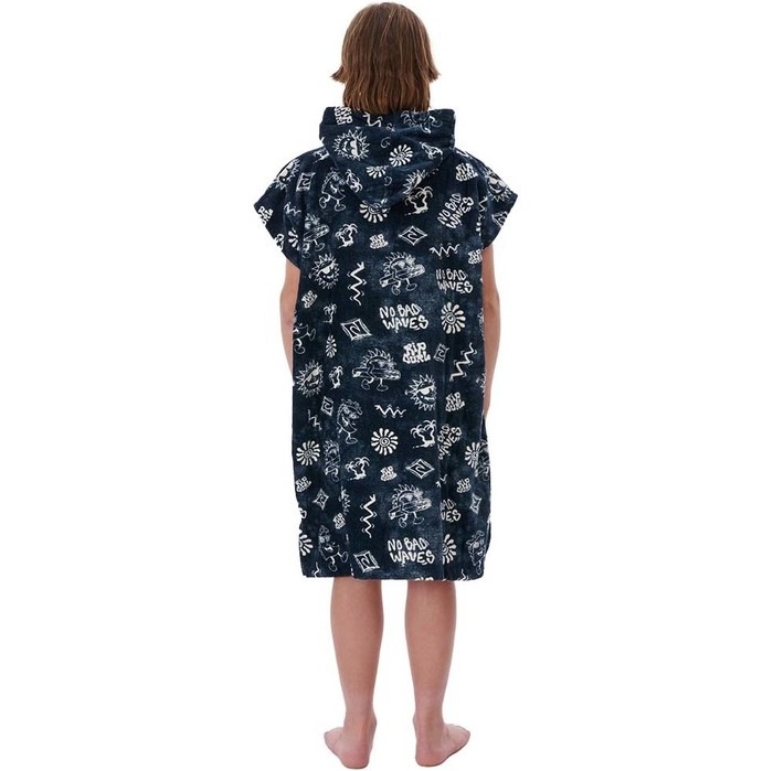 2022 Rip Curl Junior Printed Change Robe / Poncho 003BTO - Black